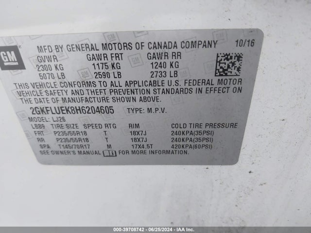 GMC Terrain Slt 2017 2GKFLUEK8H6204605 Image 9