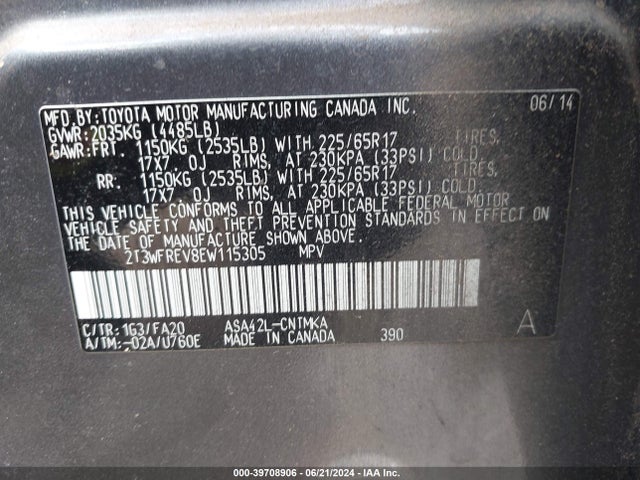 Toyota Rav4 Xle 2014 2T3WFREV8EW115305 Image 9
