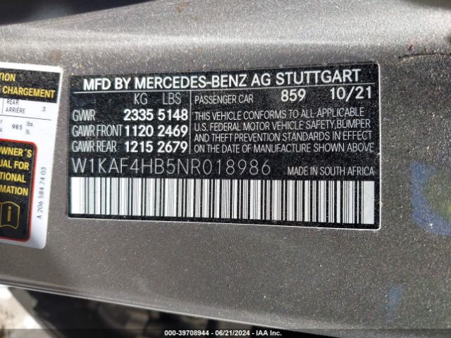 W1KAF4HB5NR018986 Mercedes-Benz C 300 4matic