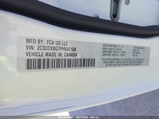 Dodge Charger Sxt 2023 2C3CDXBG7PH547104 Image 9