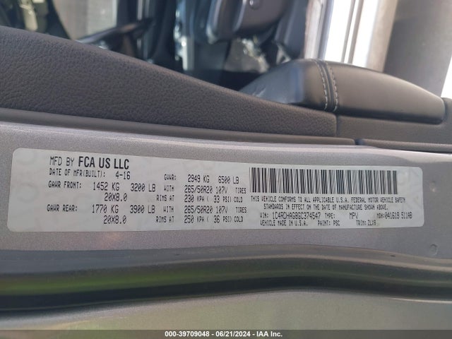 Dodge Durango Sxt 2016 1C4RDHAG8GC374547 Image 9