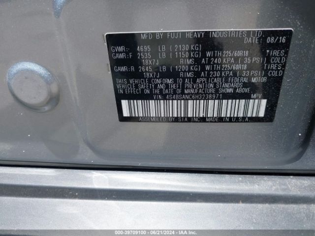 4S4BSANC6H3238971 Subaru Outback 2.5i Limited