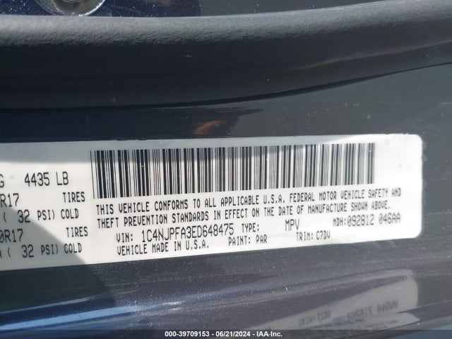 1C4NJPFA3ED648475 Jeep Patriot Latitude