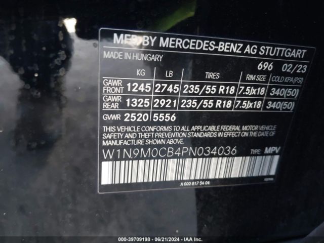 W1N9M0CB4PN034036 Mercedes-Benz Eqb 250 Suv