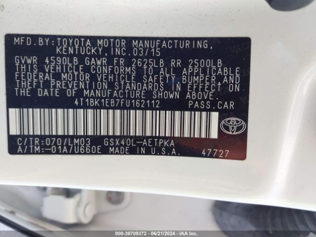 4T1BK1EB7FU162112 Toyota AVALON LIMITED