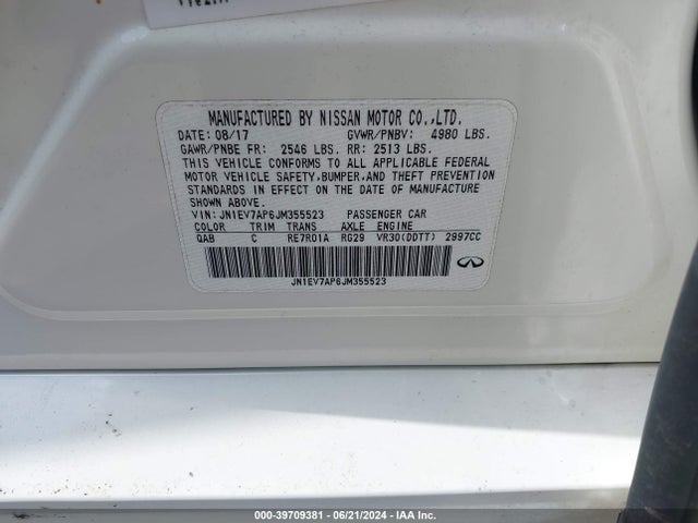 JN1EV7AP6JM355523 Infiniti Q50 3.0t Luxe