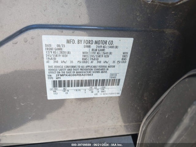 2FMPK4G96RBA03903 Ford EDGE SE