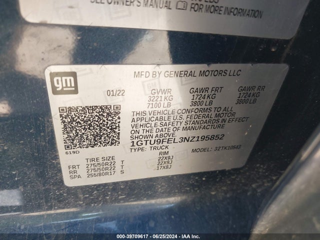 1GTU9FEL3NZ195852 GMC Sierra 1500 Limited 4wd  Short Box Denali