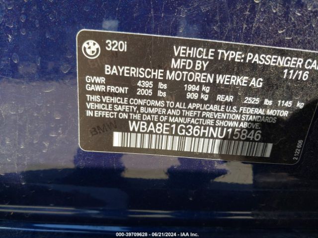 WBA8E1G36HNU15846 BMW 320i