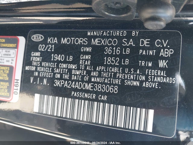 KIA RIO S 2021 3KPA24AD0ME383068 Image 9