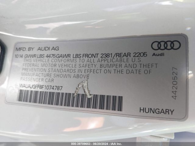 WAUAJGFF8F1074787 Audi A3 2.0 Tdi Premium