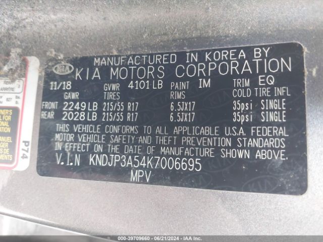 KNDJP3A54K7006695 KIA SOUL +