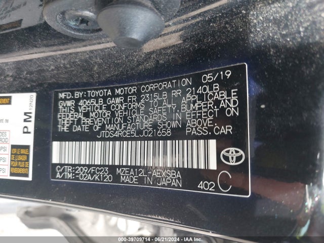 Toyota COROLLA SE 2020 JTDS4RCE5LJ021658 Image 9
