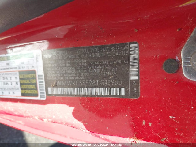 2008 MINI COOPER WMWRF33598TG18930 Photo 8