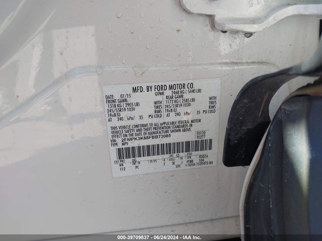 Ford Edge Titanium 2015 2FMPK3K88FBB73085 Image 9
