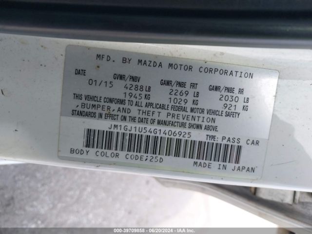 JM1GJ1U54G1406925 Mazda Mazda6 I Sport