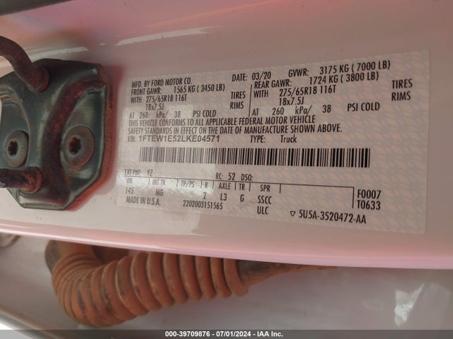 Ford F-150 Xlt 2020 1FTEW1E52LKE04571 Image 9