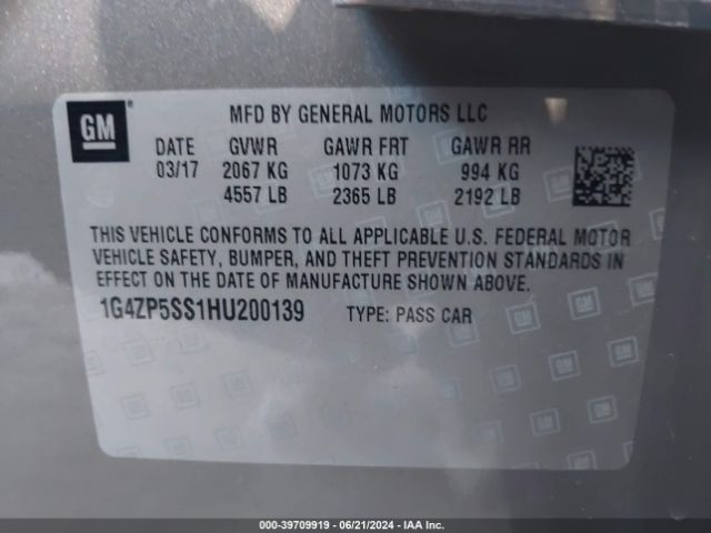 1G4ZP5SS1HU200139 Buick Lacrosse Essence