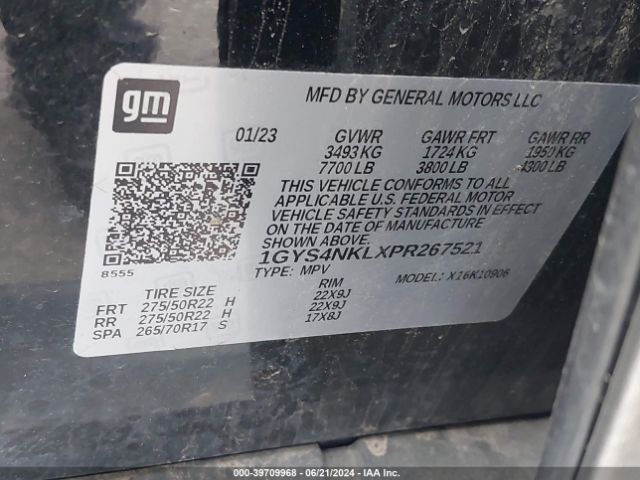 1GYS4NKLXPR267521 Cadillac Escalade Esv 4wd Sport
