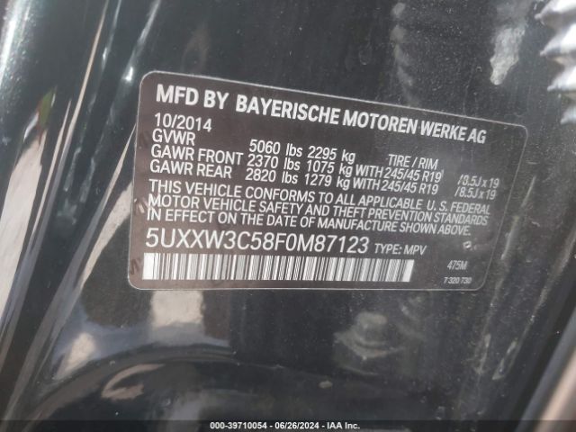 5UXXW3C58F0M87123 BMW X4 Xdrive28i