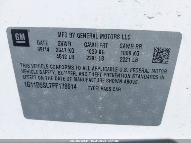 1G11D5SL7FF178614 Chevrolet MALIBU 2LT