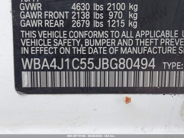 WBA4J1C55JBG80494 BMW 430i Gran Coupe
