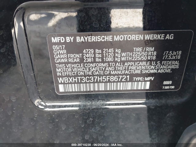 WBXHT3C37H5F86721 BMW X1 Xdrive28i