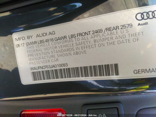 WAUFNCF53JA010093 Audi A5 2.0t Premium