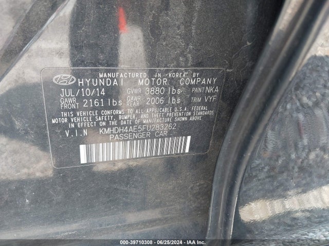 Hyundai ELANTRA SE 2015 KMHDH4AE5FU283262 Image 9
