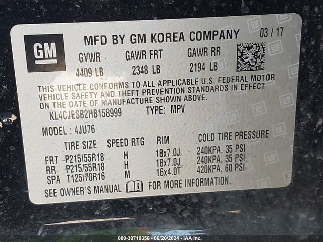 Buick Encore Preferred 2017 KL4CJESB2HB158999 Image 9