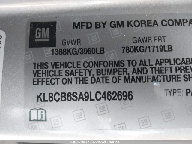 Chevrolet Spark Fwd Ls Automatic 2020 KL8CB6SA9LC462696 Image 9