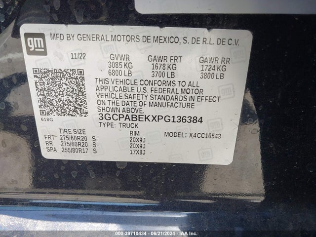 Chevrolet Silverado 1500 2wd  Short Bed Custom 2023 3GCPABEKXPG136384 Image 9