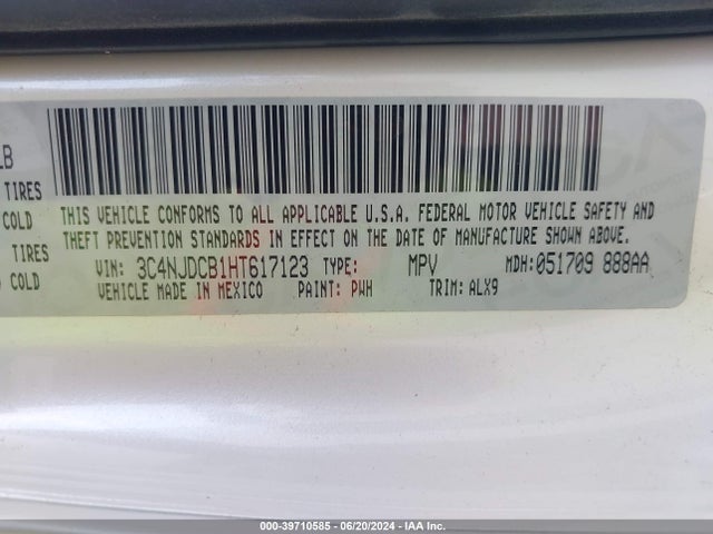 3C4NJDCB1HT617123 Jeep New Compass Limited 4x4
