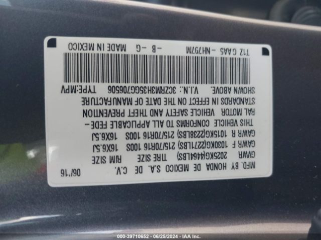 3CZRM3H35GG706506 Honda CR-V LX