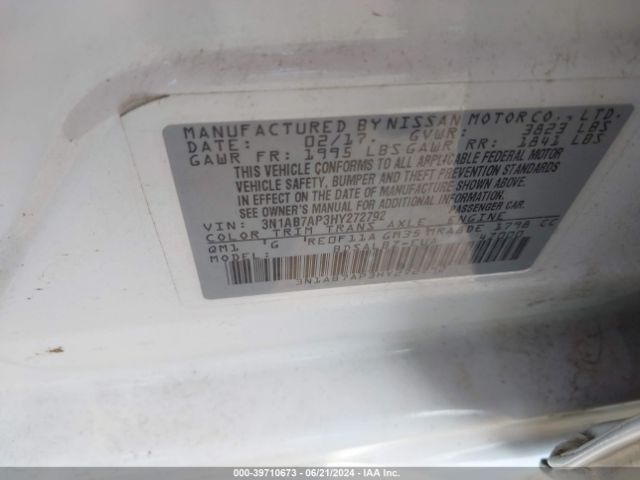 3N1AB7AP3HY272792 Nissan SENTRA S