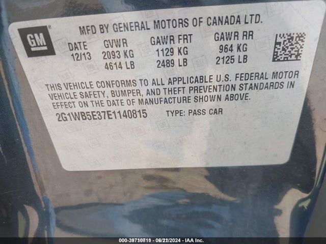 2G1WB5E37E1140815 Chevrolet Impala Limited Lt