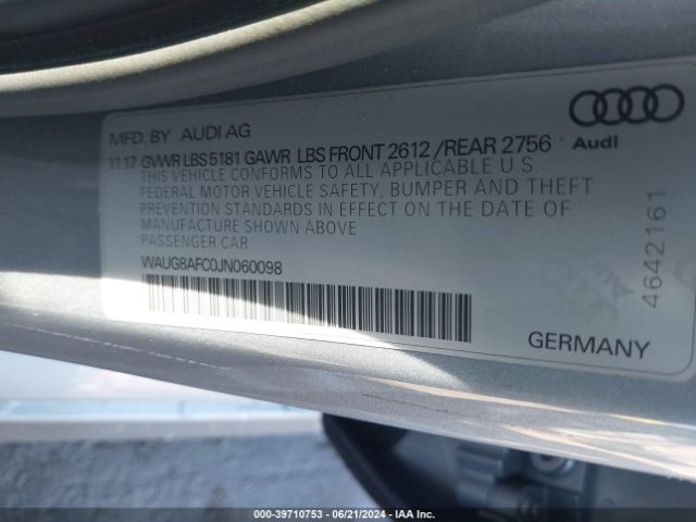 WAUG8AFC0JN060098 Audi A6 2.0t Premium
