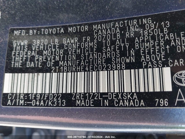 Toyota Corolla S Plus 2014 2T1BURHE4EC023988 Image 9