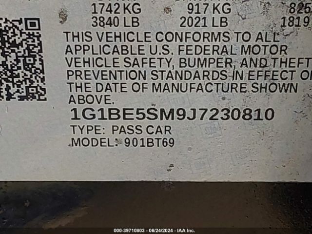 1G1BE5SM9J7230810 Chevrolet Cruze Lt Auto