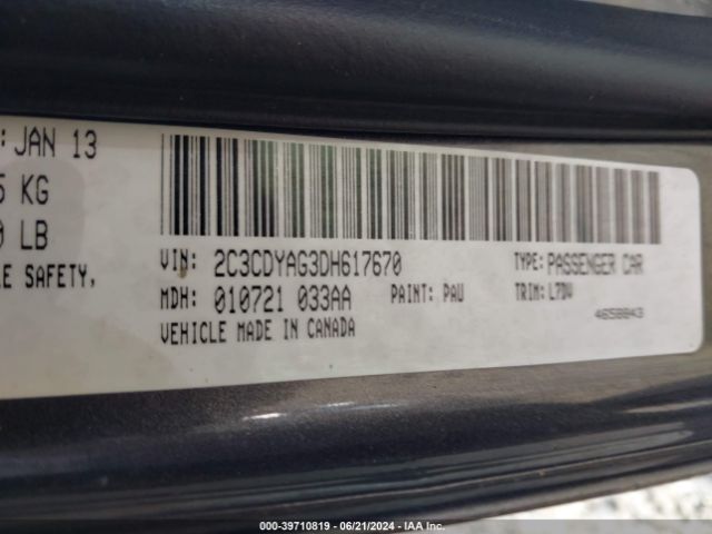 2013 DODGE CHALLENGER 2C3CDYAG3DH617670 Photo 8