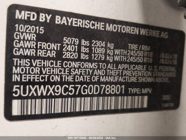 5UXWX9C57G0D78801 BMW X3 Xdrive28i