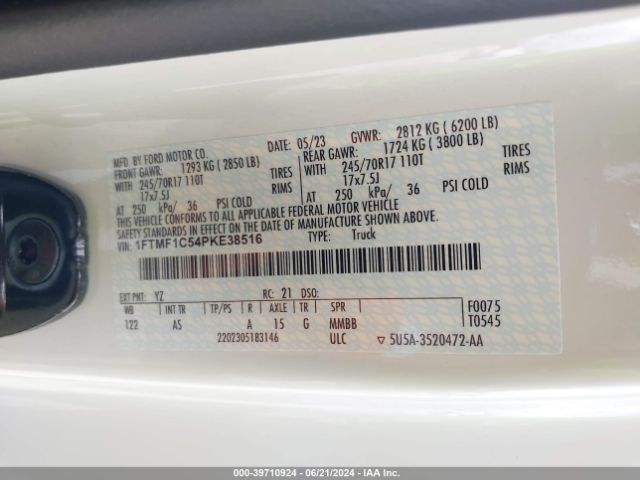 1FTMF1C54PKE38516 Ford F-150 Xl