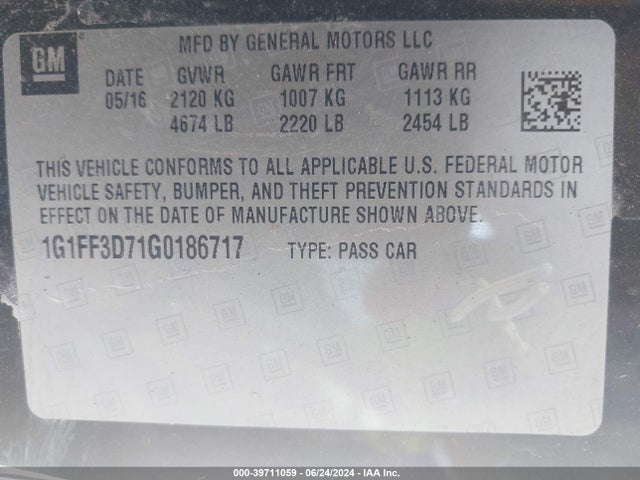 Chevrolet Camaro 1ss 2016 1G1FF3D71G0186717 Image 9