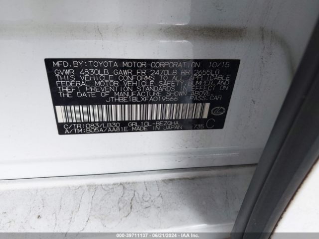 JTHBE1BLXFA019566 Lexus GS 350