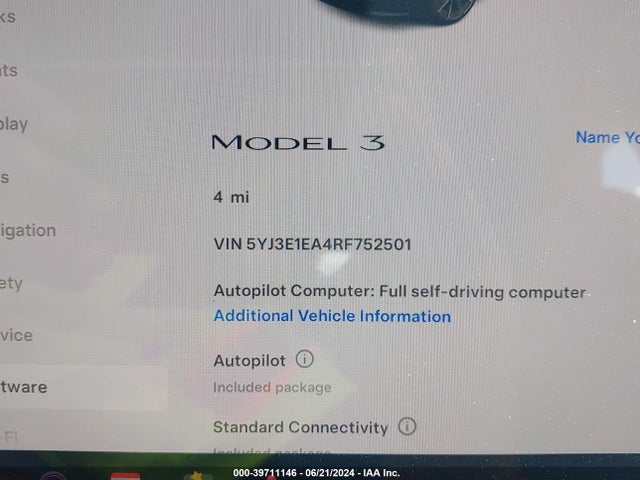 Tesla Model 3 Rear-wheel Drive 2024 5YJ3E1EA4RF752501 Image 13