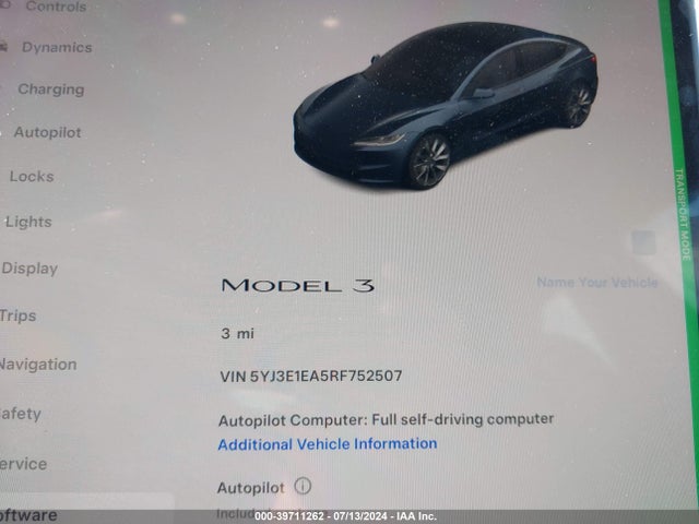 2024 TESLA MODEL 3 5YJ3E1EA5RF752507 Photo 6