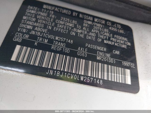 JN1BJ1CV0LW257148 Nissan Rogue Sport Sv Fwd Xtronic Cvt