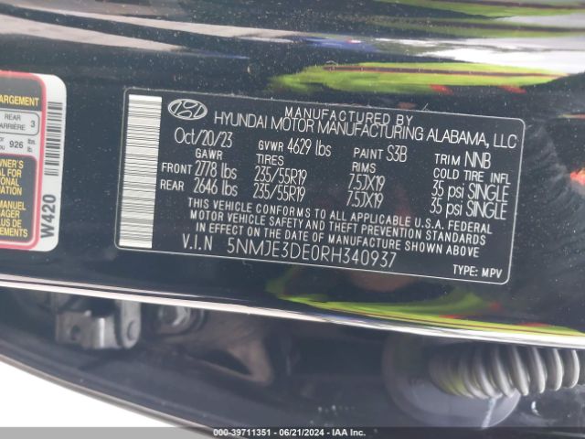 5NMJE3DE0RH340937 Hyundai Tucson Limited