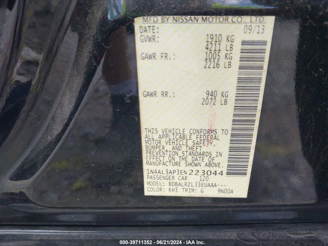 1N4AL3AP3EN223044 Nissan Altima 2.5 S