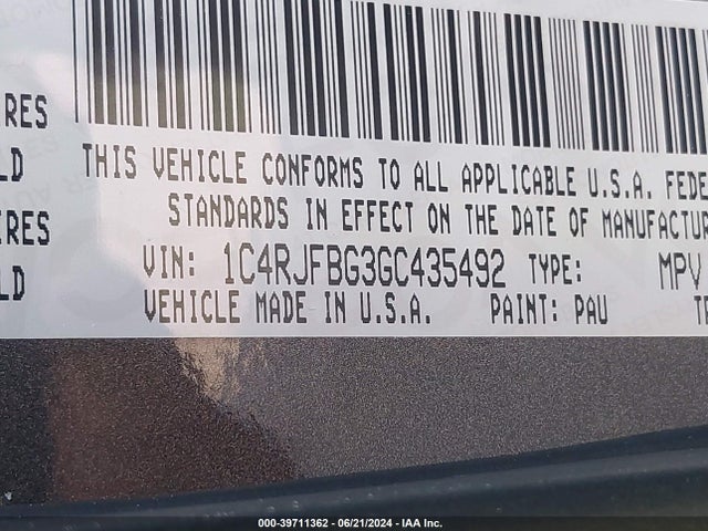 1C4RJFBG3GC435492 Jeep Grand Cherokee Limited 75th Anniversary